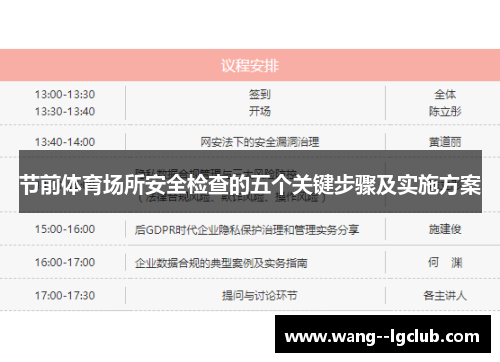 节前体育场所安全检查的五个关键步骤及实施方案